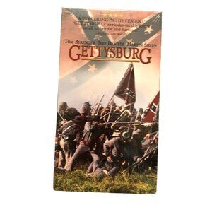 NIB GETTYSBURG VHS 1993 MARTIN SHEEN JEFF DANIELS TOM BERENGER SEALED 2 CASSETTE